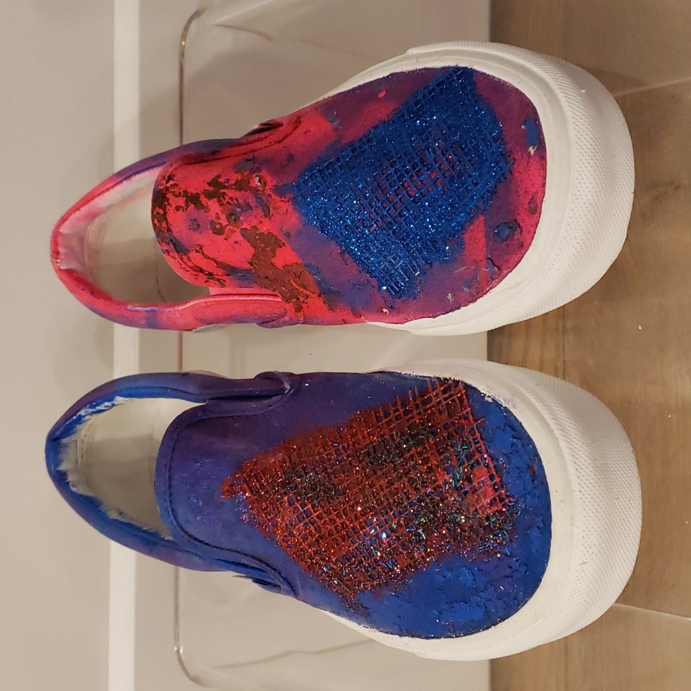 Vans Custom design Purple Pink Blue Size 7.5